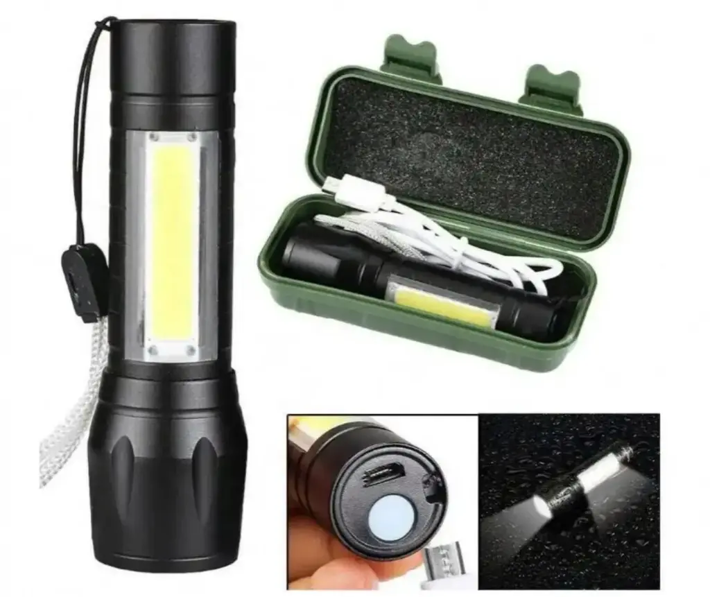 USB Charging Powerful Flashlight 3800LM XPE COB LED Flashlight Torch Light